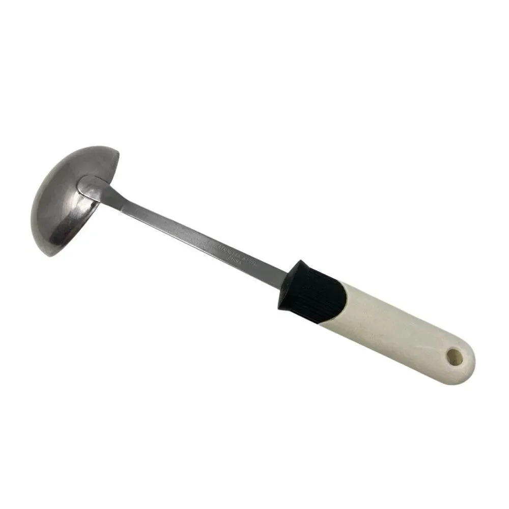 EKCO Ladle Stainless Steel and Nylon Vintage White Black Utensil